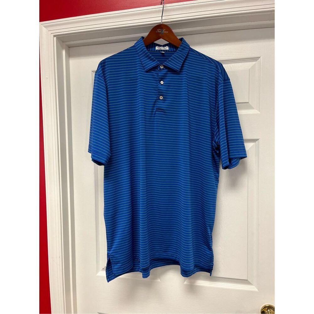 Peter Millar Blue & Green Stripe Southern Comfort Polo Shirt sz XXL NWOT
